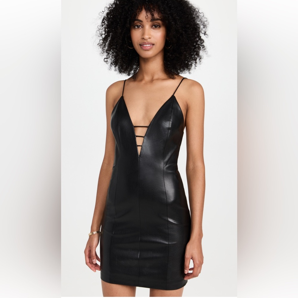 Alice and Olivia Nelle Faux Leather Mini Dress NWT